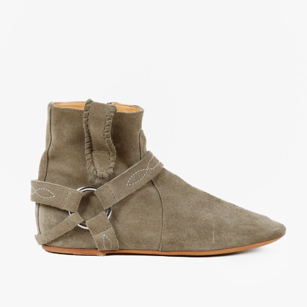 Isabel Marant Étoile ‘Ralf’ Suede Ankle Boots in Olive